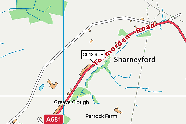 OL13 9UH map - OS VectorMap District (Ordnance Survey) OL13 9UH map - OS VectorMap District (Ordnance Survey)