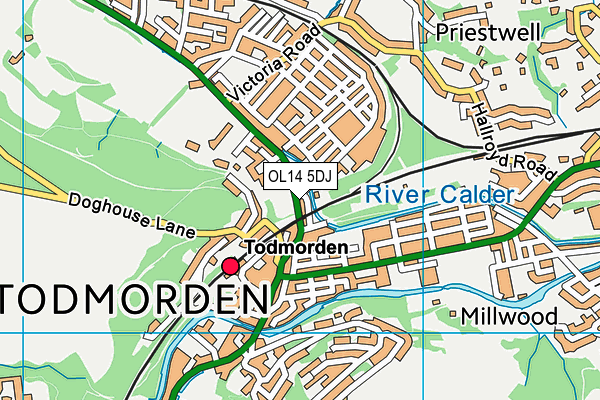 OL14 5DJ map - OS VectorMap District (Ordnance Survey) OL14 5DJ map - OS VectorMap District (Ordnance Survey)