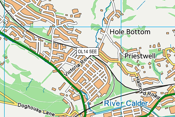 OL14 5EE map - OS VectorMap District (Ordnance Survey) OL14 5EE map - OS VectorMap District (Ordnance Survey)