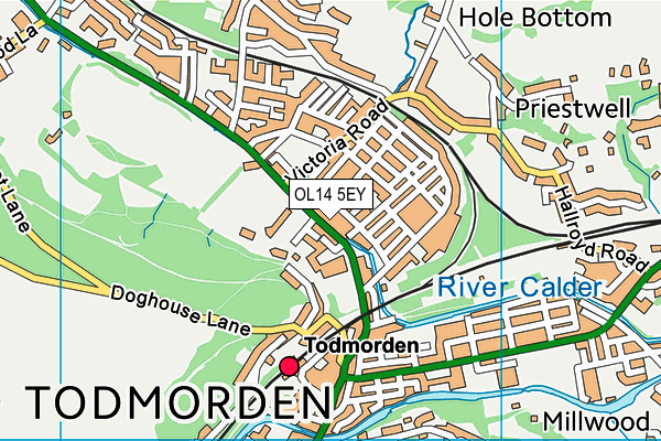 OL14 5EY map - OS VectorMap District (Ordnance Survey) OL14 5EY map - OS VectorMap District (Ordnance Survey)