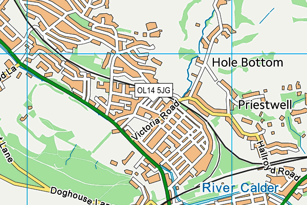 OL14 5JG map - OS VectorMap District (Ordnance Survey) OL14 5JG map - OS VectorMap District (Ordnance Survey)