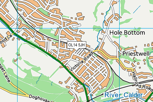 OL14 5JH map - OS VectorMap District (Ordnance Survey) OL14 5JH map - OS VectorMap District (Ordnance Survey)