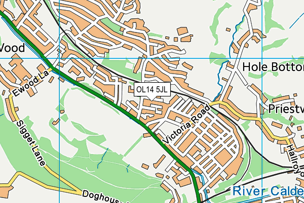 OL14 5JL map - OS VectorMap District (Ordnance Survey)