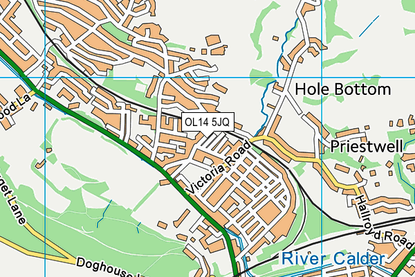 OL14 5JQ map - OS VectorMap District (Ordnance Survey) OL14 5JQ map - OS VectorMap District (Ordnance Survey)
