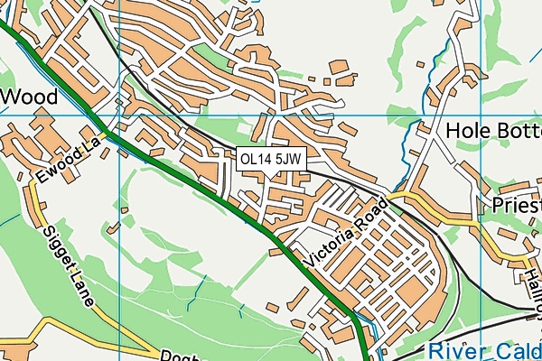 OL14 5JW map - OS VectorMap District (Ordnance Survey) OL14 5JW map - OS VectorMap District (Ordnance Survey)