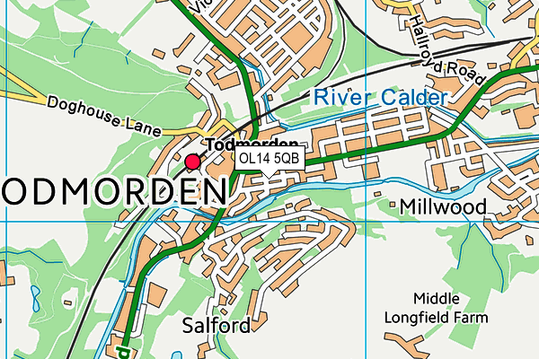 OL14 5QB map - OS VectorMap District (Ordnance Survey) OL14 5QB map - OS VectorMap District (Ordnance Survey)