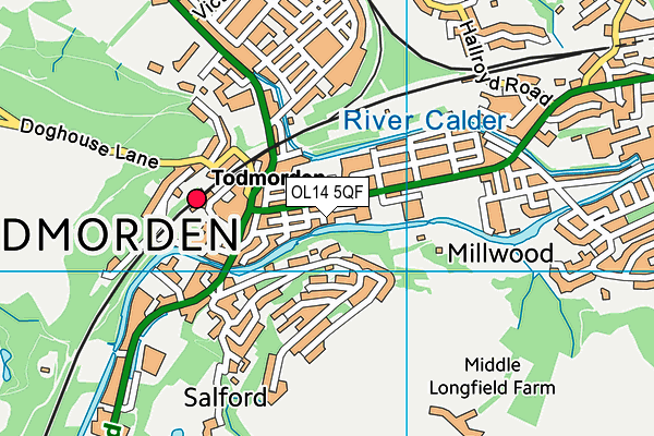OL14 5QF map - OS VectorMap District (Ordnance Survey) OL14 5QF map - OS VectorMap District (Ordnance Survey)