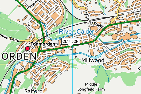 OL14 5QN map - OS VectorMap District (Ordnance Survey) OL14 5QN map - OS VectorMap District (Ordnance Survey)