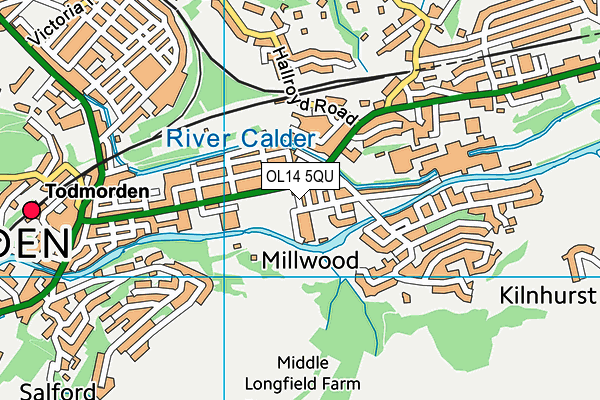 OL14 5QU map - OS VectorMap District (Ordnance Survey) OL14 5QU map - OS VectorMap District (Ordnance Survey)