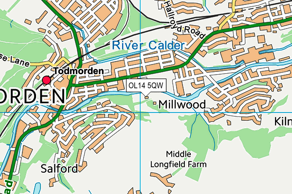 OL14 5QW map - OS VectorMap District (Ordnance Survey) OL14 5QW map - OS VectorMap District (Ordnance Survey)