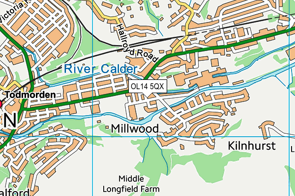 OL14 5QX map - OS VectorMap District (Ordnance Survey) OL14 5QX map - OS VectorMap District (Ordnance Survey)