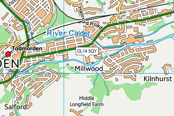 OL14 5QY map - OS VectorMap District (Ordnance Survey)