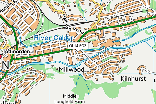 OL14 5QZ map - OS VectorMap District (Ordnance Survey) OL14 5QZ map - OS VectorMap District (Ordnance Survey)