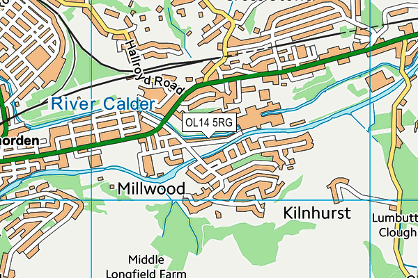 OL14 5RG map - OS VectorMap District (Ordnance Survey) OL14 5RG map - OS VectorMap District (Ordnance Survey)