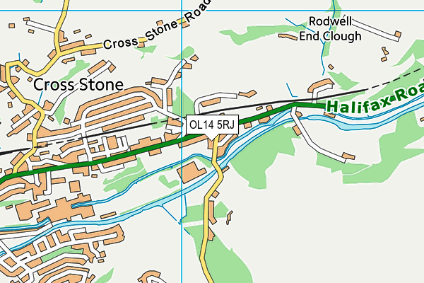 OL14 5RJ map - OS VectorMap District (Ordnance Survey) OL14 5RJ map - OS VectorMap District (Ordnance Survey)