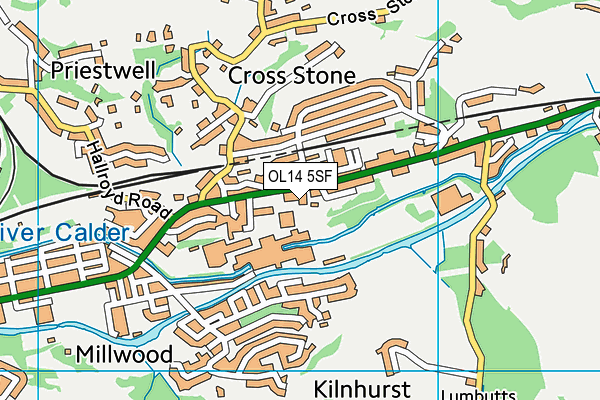 OL14 5SF map - OS VectorMap District (Ordnance Survey) OL14 5SF map - OS VectorMap District (Ordnance Survey)