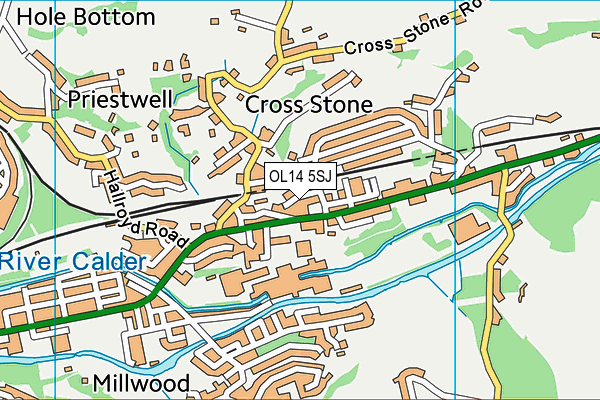 OL14 5SJ map - OS VectorMap District (Ordnance Survey)