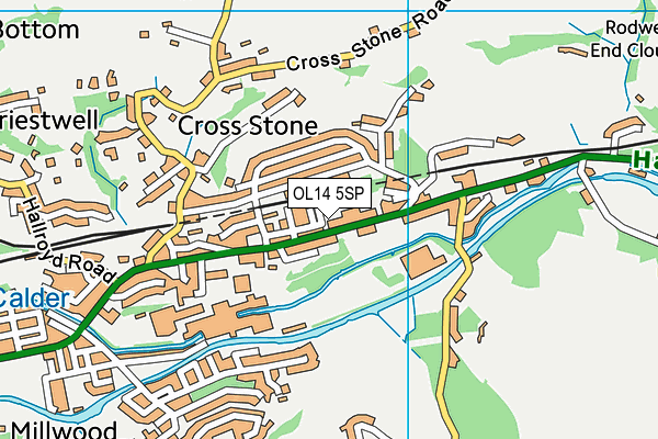 OL14 5SP map - OS VectorMap District (Ordnance Survey) OL14 5SP map - OS VectorMap District (Ordnance Survey)