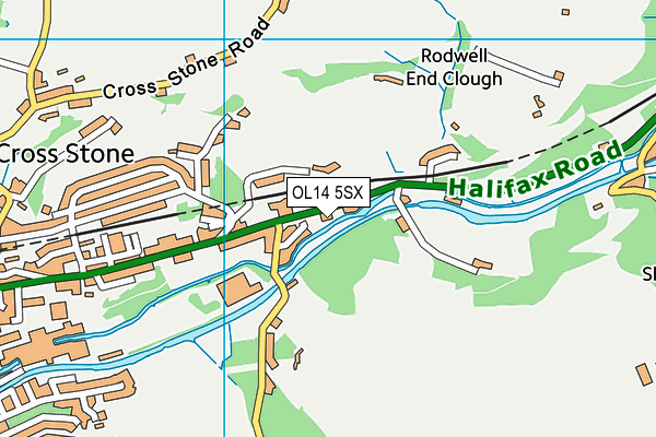 OL14 5SX map - OS VectorMap District (Ordnance Survey) OL14 5SX map - OS VectorMap District (Ordnance Survey)