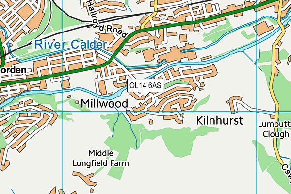 OL14 6AS map - OS VectorMap District (Ordnance Survey) OL14 6AS map - OS VectorMap District (Ordnance Survey)