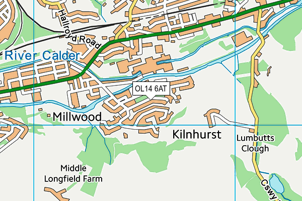 OL14 6AT map - OS VectorMap District (Ordnance Survey) OL14 6AT map - OS VectorMap District (Ordnance Survey)