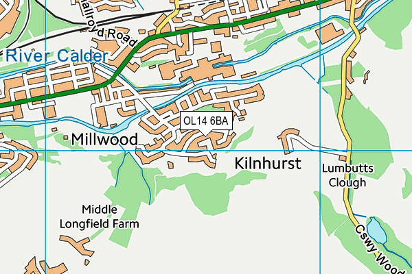OL14 6BA map - OS VectorMap District (Ordnance Survey) OL14 6BA map - OS VectorMap District (Ordnance Survey)