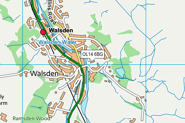 OL14 6BG map - OS VectorMap District (Ordnance Survey) OL14 6BG map - OS VectorMap District (Ordnance Survey)