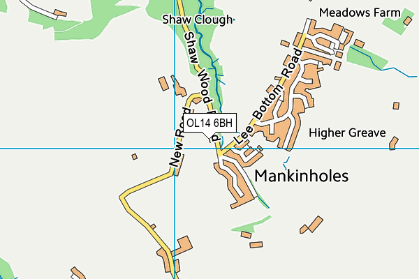 OL14 6BH map - OS VectorMap District (Ordnance Survey) OL14 6BH map - OS VectorMap District (Ordnance Survey)
