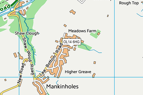 OL14 6HG map - OS VectorMap District (Ordnance Survey) OL14 6HG map - OS VectorMap District (Ordnance Survey)