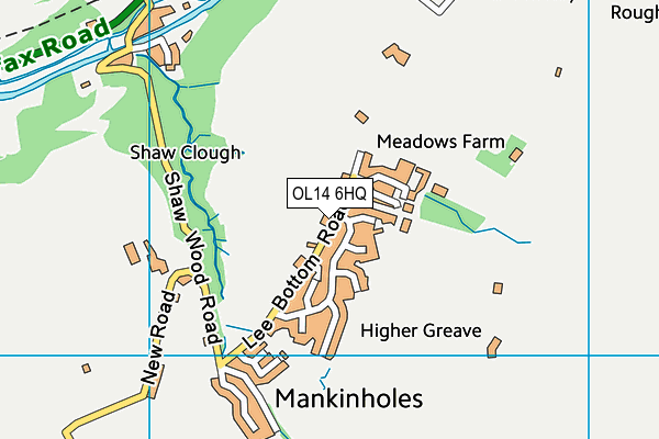 OL14 6HQ map - OS VectorMap District (Ordnance Survey) OL14 6HQ map - OS VectorMap District (Ordnance Survey)