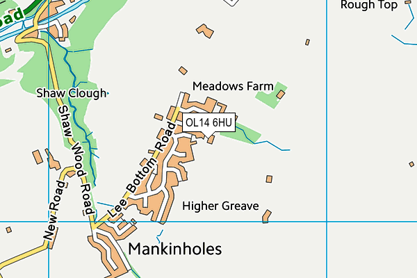 OL14 6HU map - OS VectorMap District (Ordnance Survey)