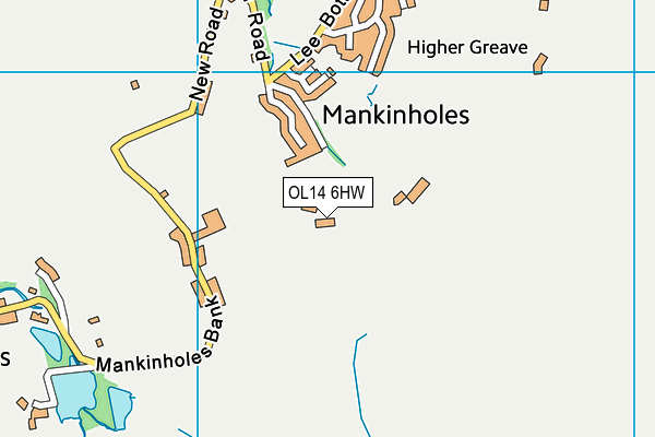 OL14 6HW map - OS VectorMap District (Ordnance Survey) OL14 6HW map - OS VectorMap District (Ordnance Survey)