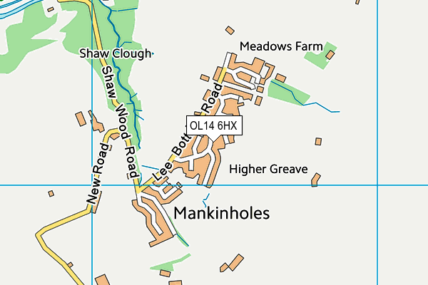 OL14 6HX map - OS VectorMap District (Ordnance Survey)