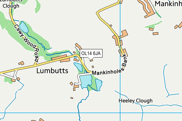 OL14 6JA map - OS VectorMap District (Ordnance Survey) OL14 6JA map - OS VectorMap District (Ordnance Survey)