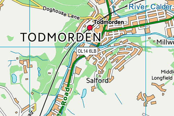 OL14 6LB map - OS VectorMap District (Ordnance Survey) OL14 6LB map - OS VectorMap District (Ordnance Survey)