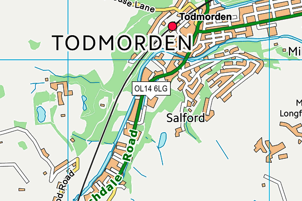 OL14 6LG map - OS VectorMap District (Ordnance Survey) OL14 6LG map - OS VectorMap District (Ordnance Survey)