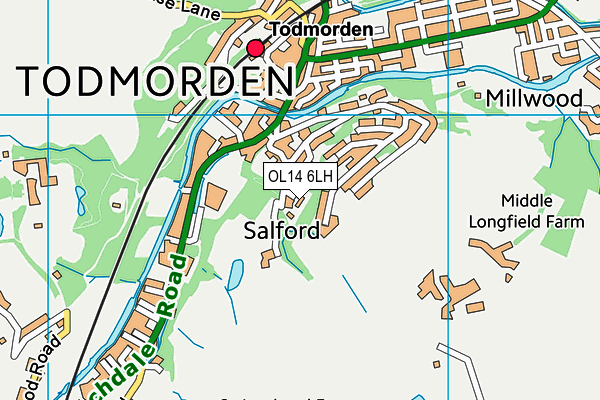 OL14 6LH map - OS VectorMap District (Ordnance Survey) OL14 6LH map - OS VectorMap District (Ordnance Survey)