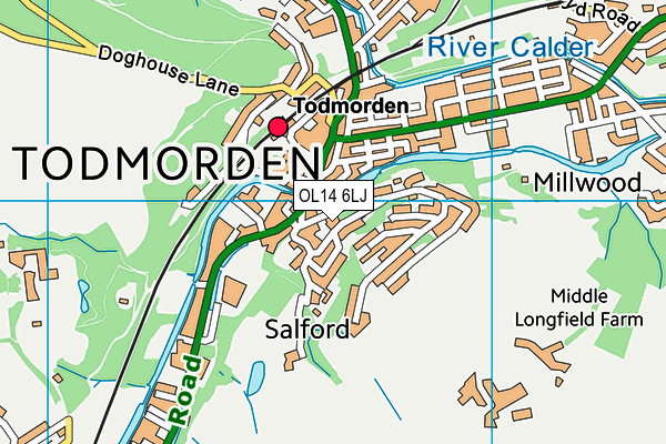OL14 6LJ map - OS VectorMap District (Ordnance Survey) OL14 6LJ map - OS VectorMap District (Ordnance Survey)