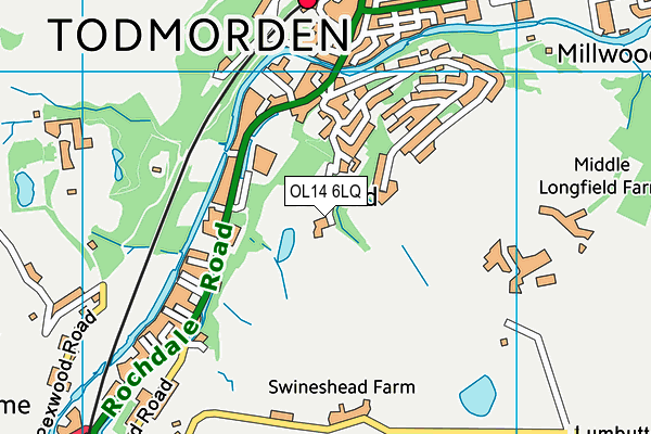 OL14 6LQ map - OS VectorMap District (Ordnance Survey) OL14 6LQ map - OS VectorMap District (Ordnance Survey)