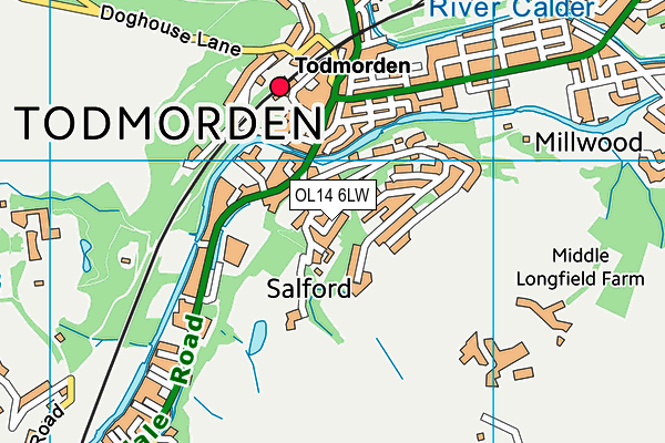 OL14 6LW map - OS VectorMap District (Ordnance Survey) OL14 6LW map - OS VectorMap District (Ordnance Survey)