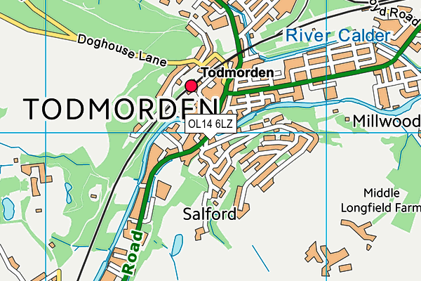 OL14 6LZ map - OS VectorMap District (Ordnance Survey) OL14 6LZ map - OS VectorMap District (Ordnance Survey)