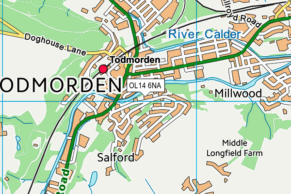 OL14 6NA map - OS VectorMap District (Ordnance Survey) OL14 6NA map - OS VectorMap District (Ordnance Survey)