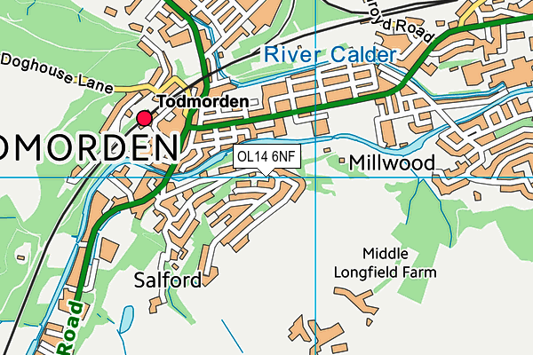 OL14 6NF map - OS VectorMap District (Ordnance Survey) OL14 6NF map - OS VectorMap District (Ordnance Survey)