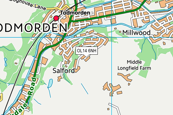 OL14 6NH map - OS VectorMap District (Ordnance Survey) OL14 6NH map - OS VectorMap District (Ordnance Survey)