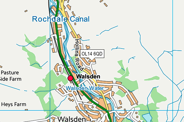 OL14 6QD map - OS VectorMap District (Ordnance Survey) OL14 6QD map - OS VectorMap District (Ordnance Survey)