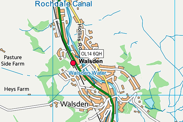 OL14 6QH map - OS VectorMap District (Ordnance Survey) OL14 6QH map - OS VectorMap District (Ordnance Survey)