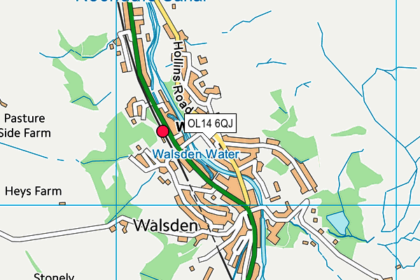 OL14 6QJ map - OS VectorMap District (Ordnance Survey) OL14 6QJ map - OS VectorMap District (Ordnance Survey)
