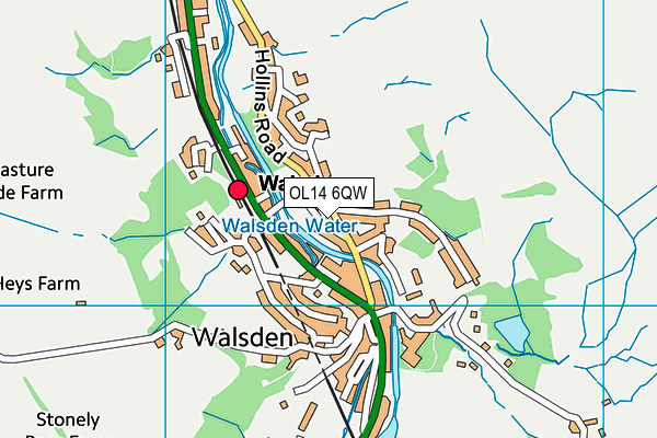 OL14 6QW map - OS VectorMap District (Ordnance Survey) OL14 6QW map - OS VectorMap District (Ordnance Survey)