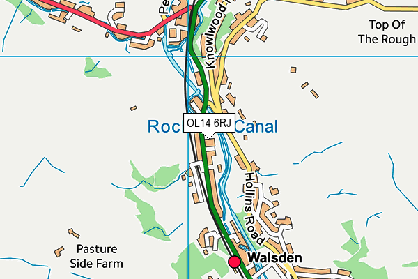OL14 6RJ map - OS VectorMap District (Ordnance Survey) OL14 6RJ map - OS VectorMap District (Ordnance Survey)
