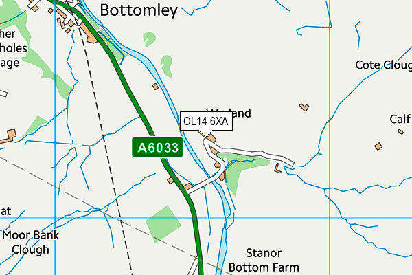 OL14 6XA map - OS VectorMap District (Ordnance Survey)